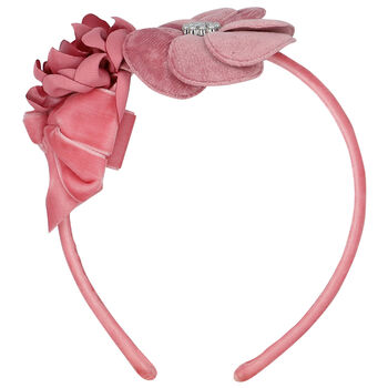 Girls Pink Floral Hairband
